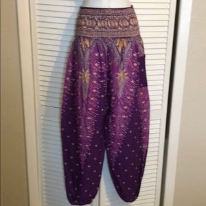 Swimsuit cover up or pants.